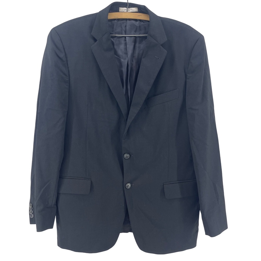 Joseph Abboud Wool Blazer Mens 42R Black Super 120s 2-Button Sport‎ Coat Jacket
